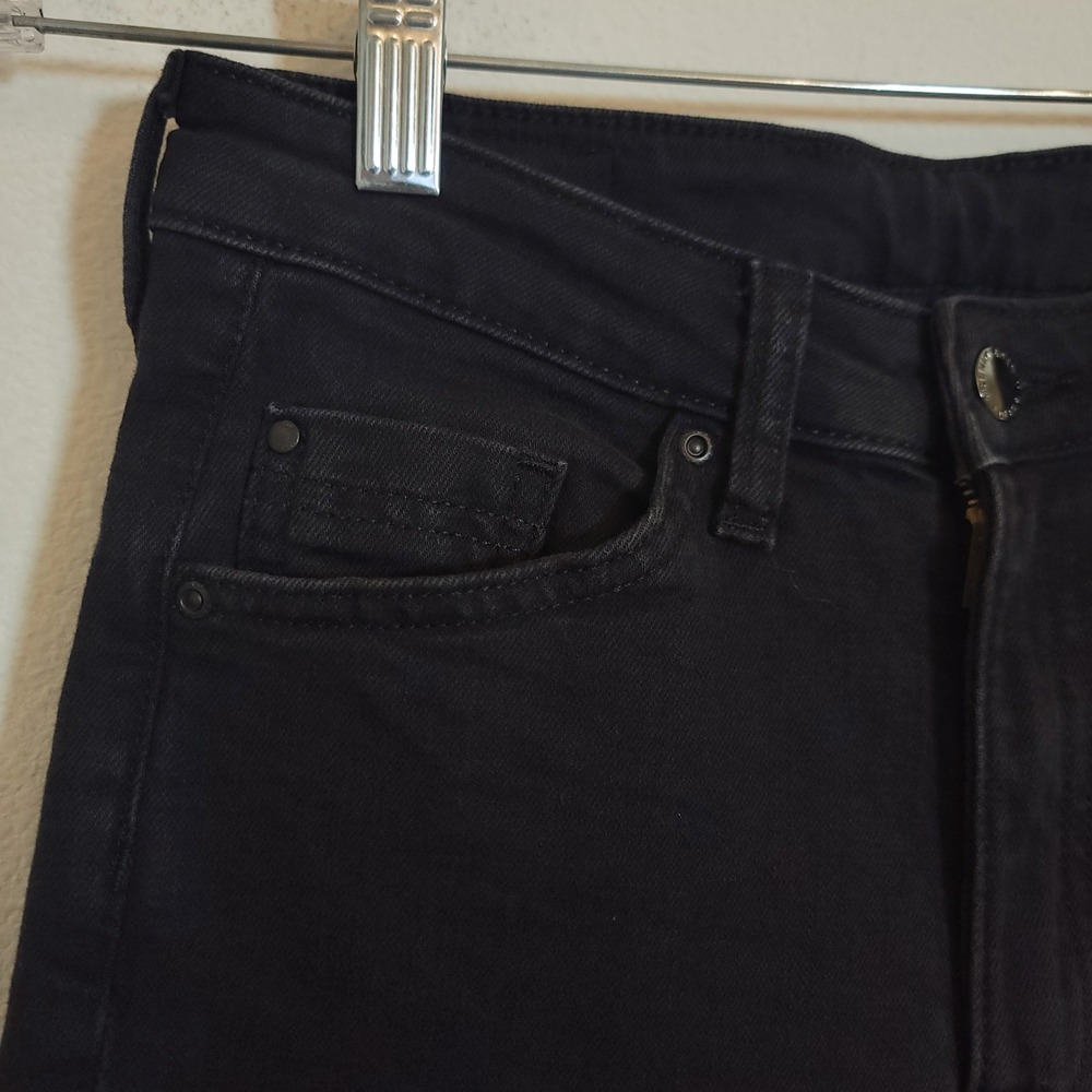 H&M &Denim Black Sz 4‎ Culotte High Waist Casual Wide Leg Jean Pant 5 Pocket - Picture 6 of 16